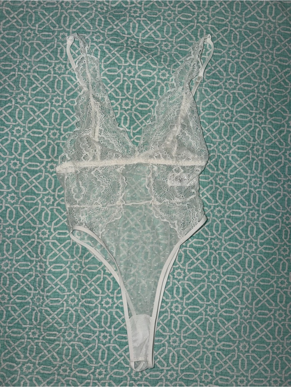 Sheer White Lace Bodysuit